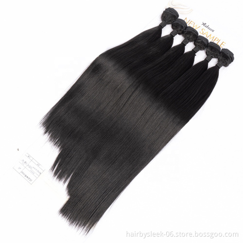 24 inches black silky base straight wave heat resistant synthetic hair bundles Synthetic Braiding Hair  brazilian hair extension